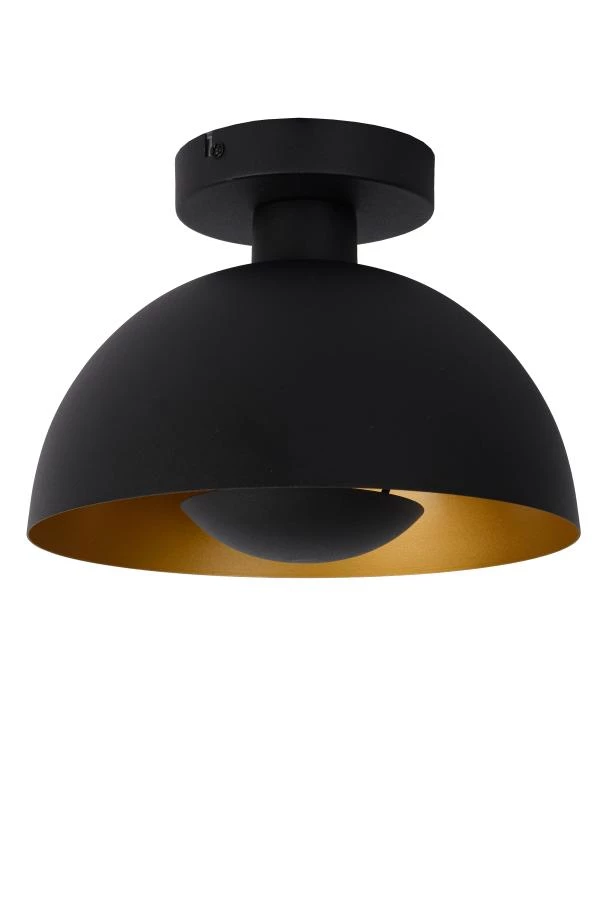 Lucide SIEMON - Flush ceiling light - Ø 25 cm - 1xE27 - Black - off